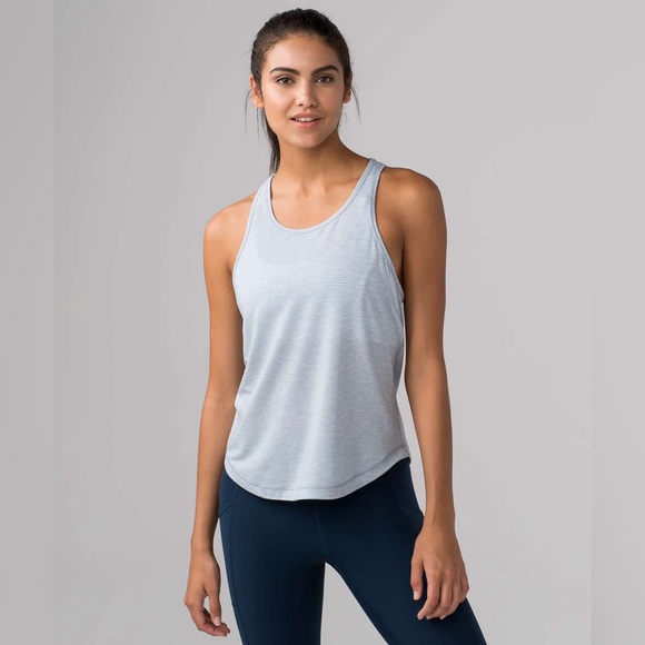 lululemon Long Distance Running Tank Heathered Hail Size 4 - Picture 13 of 15